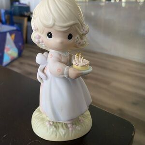 Precious Moments Blonde Figurine with Cake